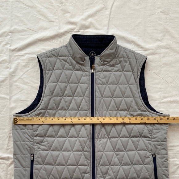 Peter Millar Crown Sport Reversible Quilted Vest Mens XL Gray & Navy Blue - Picture 8 of 15